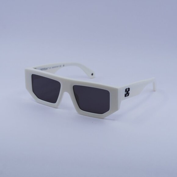 Off-White OERI13F VANCOUVER 0107 Sunglasses White Geometric Frame, Grey Lenses - Picture 1 of 12
